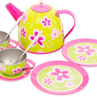 Flower Tin Tea Set