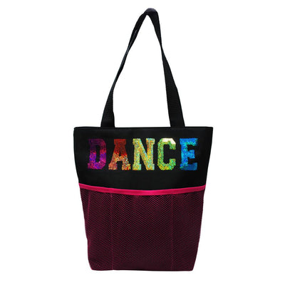 Dance Tote Bag with Mesh Pocket Black