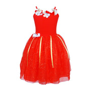 Festive Fairy Petal Red Dress