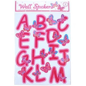 Rainbow Butterfly Alphabet Wall Stickers