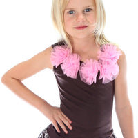 Petti Singlet Top Black with Pink